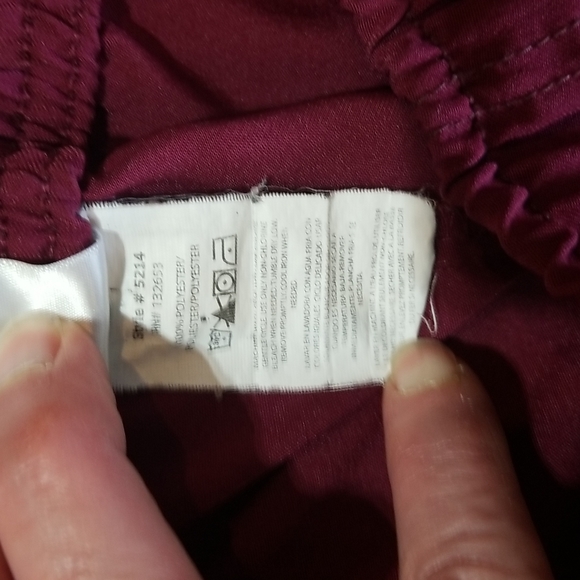 SPREAD GOOD CHEER Burgandy CNA Drawstring Scrub Pants - Picture 3 of 15